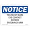 Signmission OSHA Sign, 7" H, Rigid Plastic, You Must Make Eye Contact Before Entering Farm Sign, Landscape OS-NS-P-710-L-19098 - alternate 1